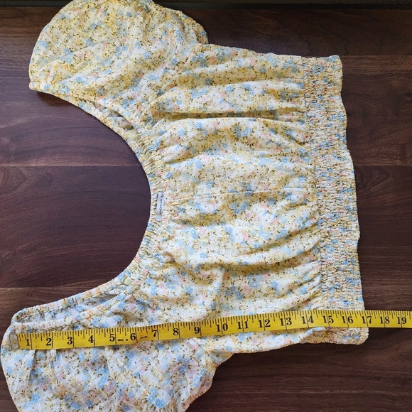 AE Cottagecore Floral Puff Sleeves Off The Shoulder Crop Top - Picture 8 of 8